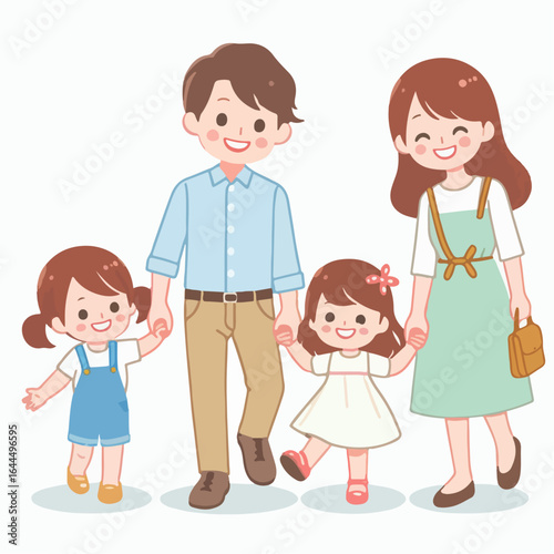 happy smiling family vector illustration