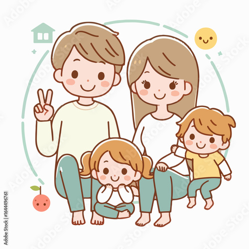 happy smiling family vector illustration
