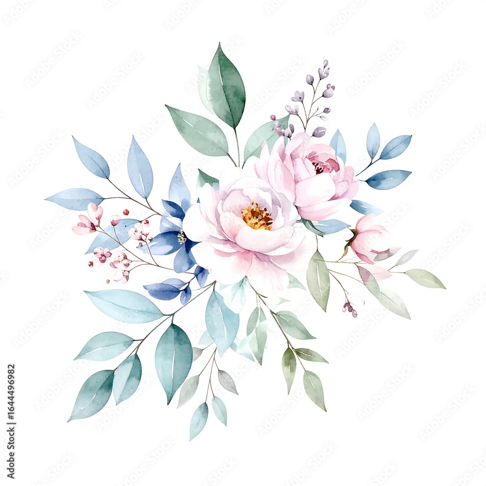 Fototapeta premium Delicate floral bouquet illustration