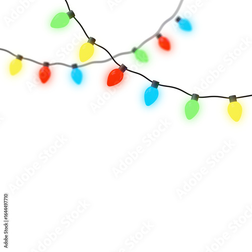 Christmas lights isolated on transparent. 3D illustration.	
