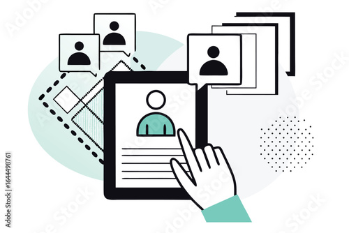 Human resources technology and recruitment process with digital profile selection