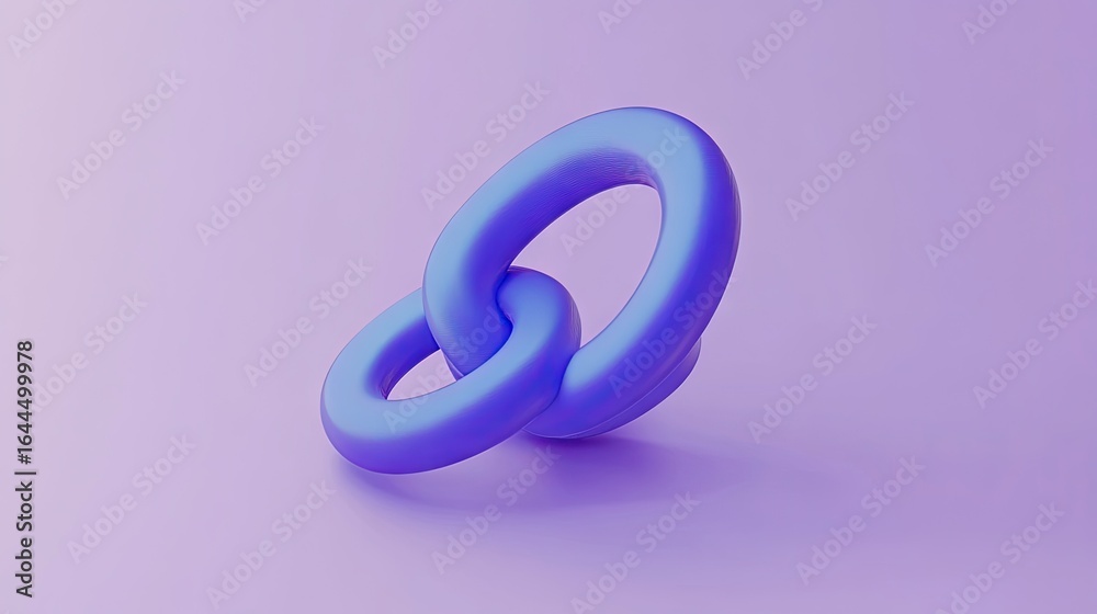 Fototapeta premium Two linked, smooth, round shapes on a muted backdrop.