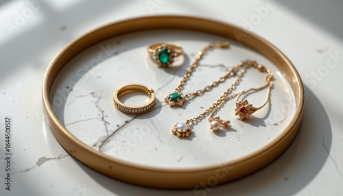 modern jewelry tray mockup with light, no people