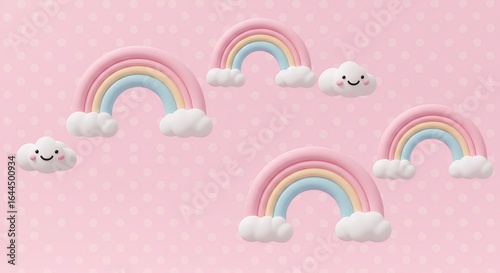 Pastel rainbow and cloud background