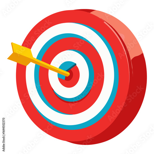 A target with a golden arrow hitting the bullseye.
