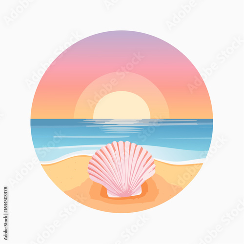 Pink shell on island
3
