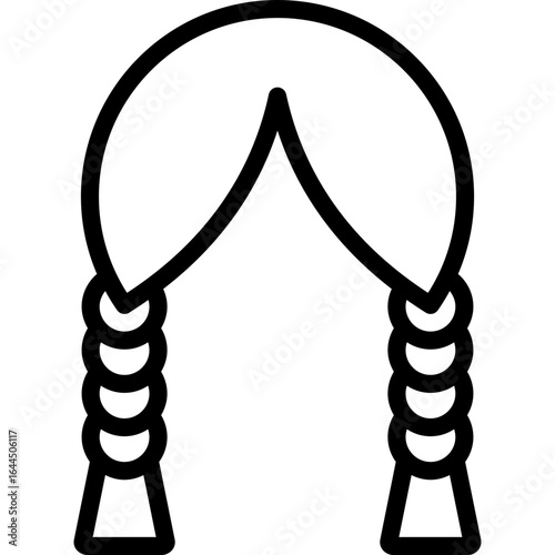 braids icon illustration design with outline