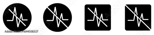 ANC system icon, Noise Reduction icons set on white background. Noise Reduction concept icon. Active noise cancelling signs collection. Sound reduction off symbol set. Vector illustration