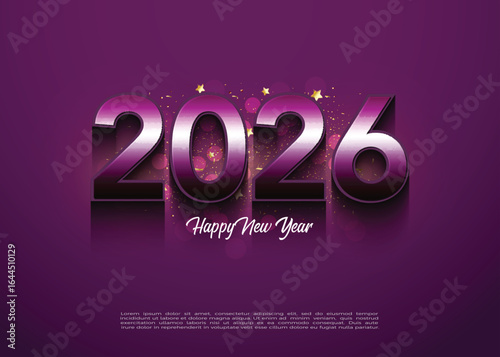 Simple and clean design New year 2026. With beautiful numbers bright vector premium background for Banner, Poster or Calendar.