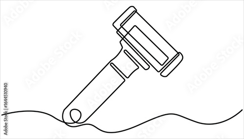 Razor Blade Continuous Line Icon, Razor line art drawing illustration, Continuous line drawing of shaving razor, shave beard. Straight razor, sharp razor blade one line continuous drawing. 


