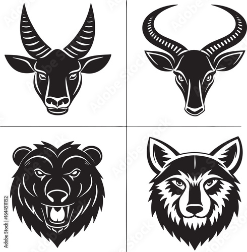 Wild Animal Heads Collection