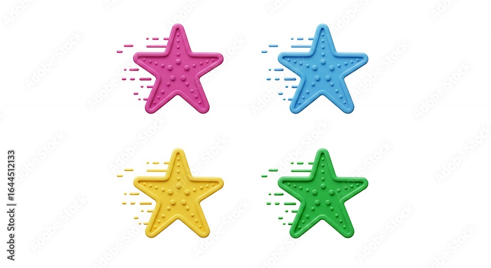 Obraz premium Colorful starfish icons design element