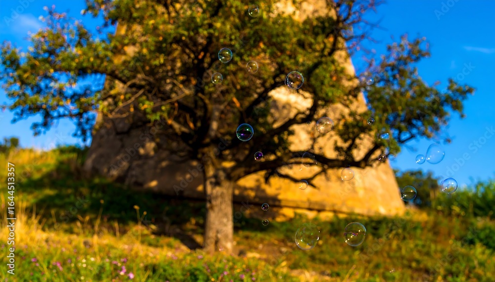 Fototapeta premium Tree beside ancient structure