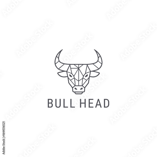 Bull head logo with a strong and line style for powerful and confident branding.