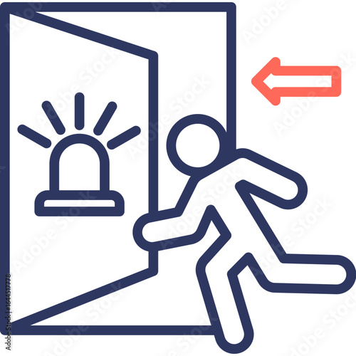 Evacuation line color icon