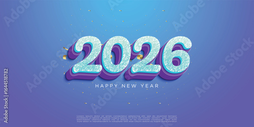 New Year 2026. Textured vector numbers 2026 for year celebration. Premium vector background of new year 2026.