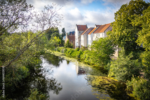 Fototapeta Naklejka Na Ścianę i Meble -  river tyne, waterside, haddington, village, scotland, uk 