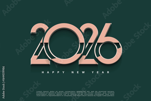 2026 new year with unique numbers and clean background, 2026 new year celebration.for flyers, banners and calendars 2026.