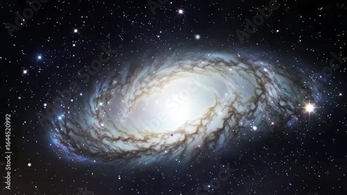 Spectacular and vibrant galaxy with swirling clouds of cosmic dust and light years away from Earth, a sight of celestial