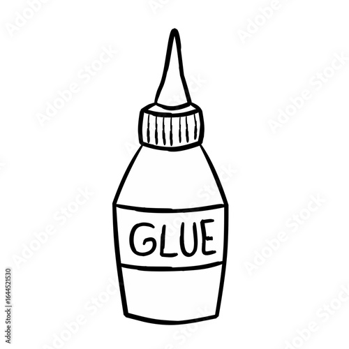 Line Hand Drawn Glue Bottle Illustration