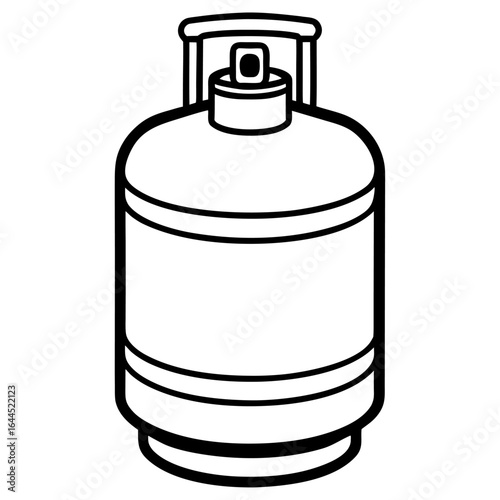 Outline illustration of a gas cylinder isolated on white background