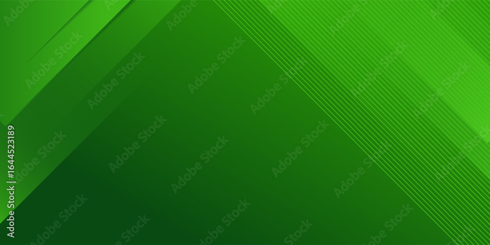 Fototapeta premium Abstract green sporty background template vector with shiny lines and lights.