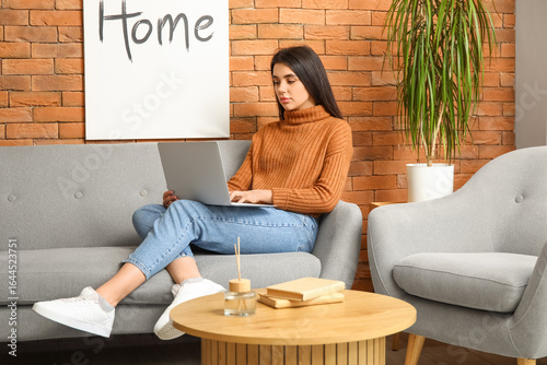 Female freelancer working w...