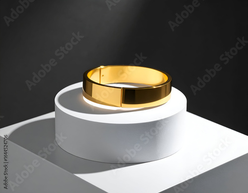 Golden Cuff Bracelet Mockup Elegant Jewelry Display