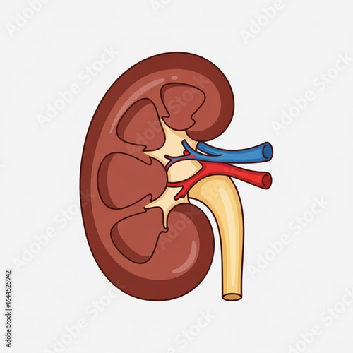 Human Kidney Vector Illustration – Urinary System, Medical Anatomy

