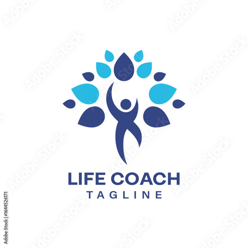 Life Coach Logo Icon Design Symbol Template Flat Style Vector