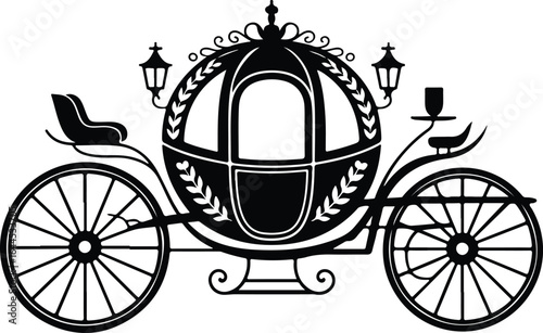 Elegant vintage carriage for fairytale transport or events