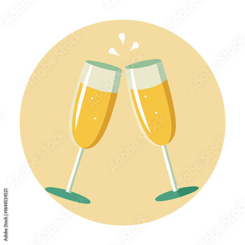 Champagne glasses clinking celebration toast