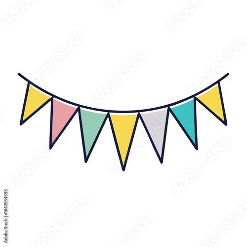 Pastel festival bunting flags party celebration