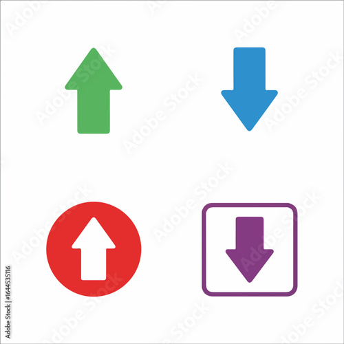 Dynamic growth and decline indicators with modern up and down arrows in vibrant colors