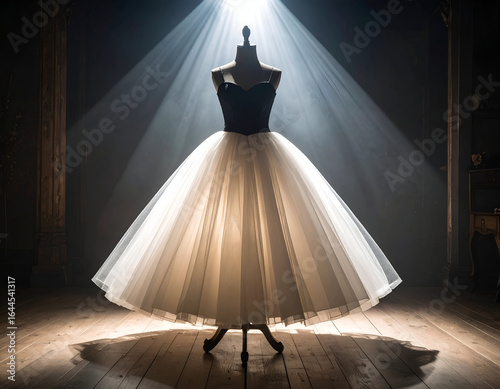 Spotlight Elegance A Tulle Petticoat Mockup on Vintage Mannequin