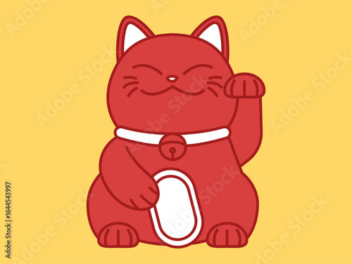 Maneki neko icon. Asian culture vector icon. Flat illustration concept.