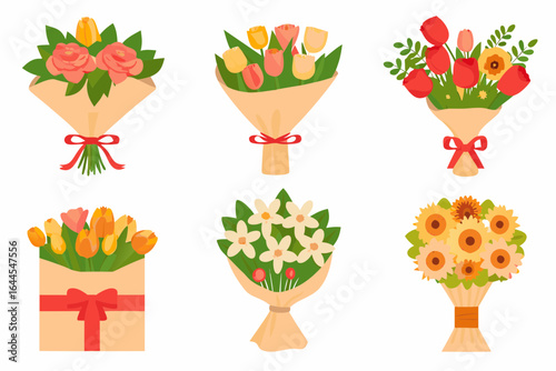 Elegant flower bouquets for celebrations, perfect for Mother's Day, birthdays, or anniversaries. This vibrant collection brings warmth and joy to any occasion, a timeless classic for gifting