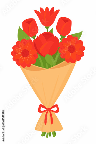 Celebrate love with this vibrant bouquet of red roses and tulips, perfect for Valentine's Day, anniversaries, or just to brighten someone's day with stunning floral charm