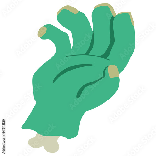 Zombie Hand Flat Vector – Halloween Horror Clipart