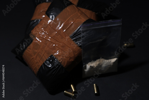Drug packages with bullets ...
