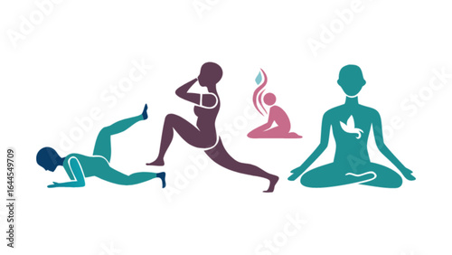 Yoga poses for beginners fitness training workout exercise meditation wellness and healthy lifestyle routine
