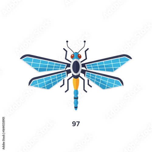 vector illustration of a dragonfly