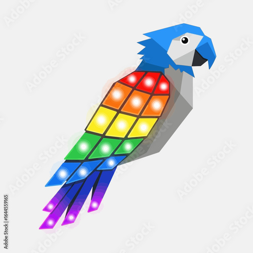 colorful parrot on white background