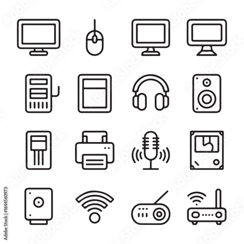 Computer Peripherals and Audio Equipment Icons monitor