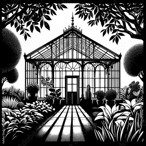 Minimal Silhouette of a Greenhouse