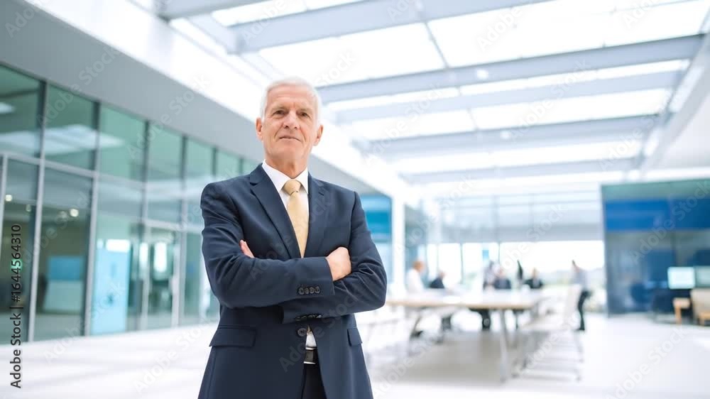 Confident Senior Businessman in Modern Office Confident Senior Businessman in Modern Office
