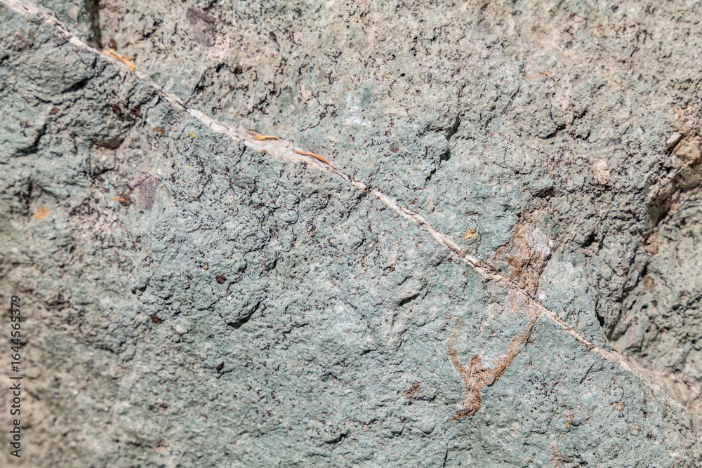 Naklejka premium Volcanic Rocks / Dacite - rhyolite. Chalone Creek.Old Pinnacles Trail, Pinnacles National Park, California. Gabilan Range / California Coast Ranges System. 