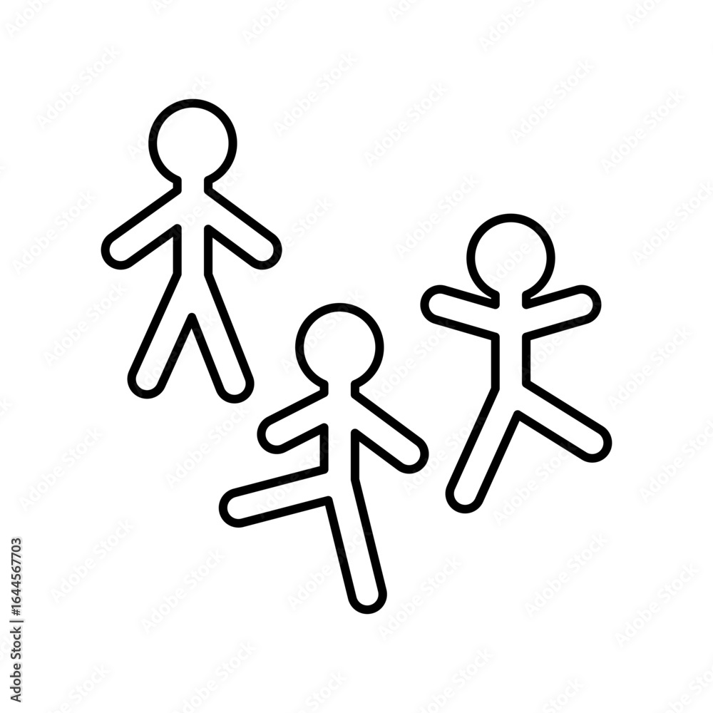 Obraz premium line icon three simple stick figures vector