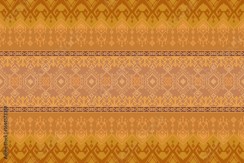 Thai, Traditional seamless pattern
Cross-Stitch Embroidery - Detailed Vector
Illustration for Textile Print Design . Thai art pattern.