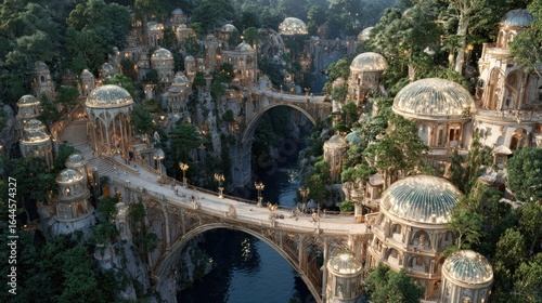 Enchanting Elven City of Rivendell A Majestic Architectural Marvel Nestled Amongst Lush Forests and Flowing Rivers A Truly Breathtaking Vista